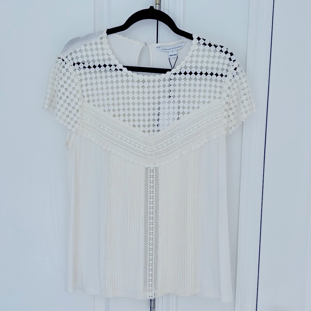 NWT Diane von Furstenberg Lauryn Crochet Top